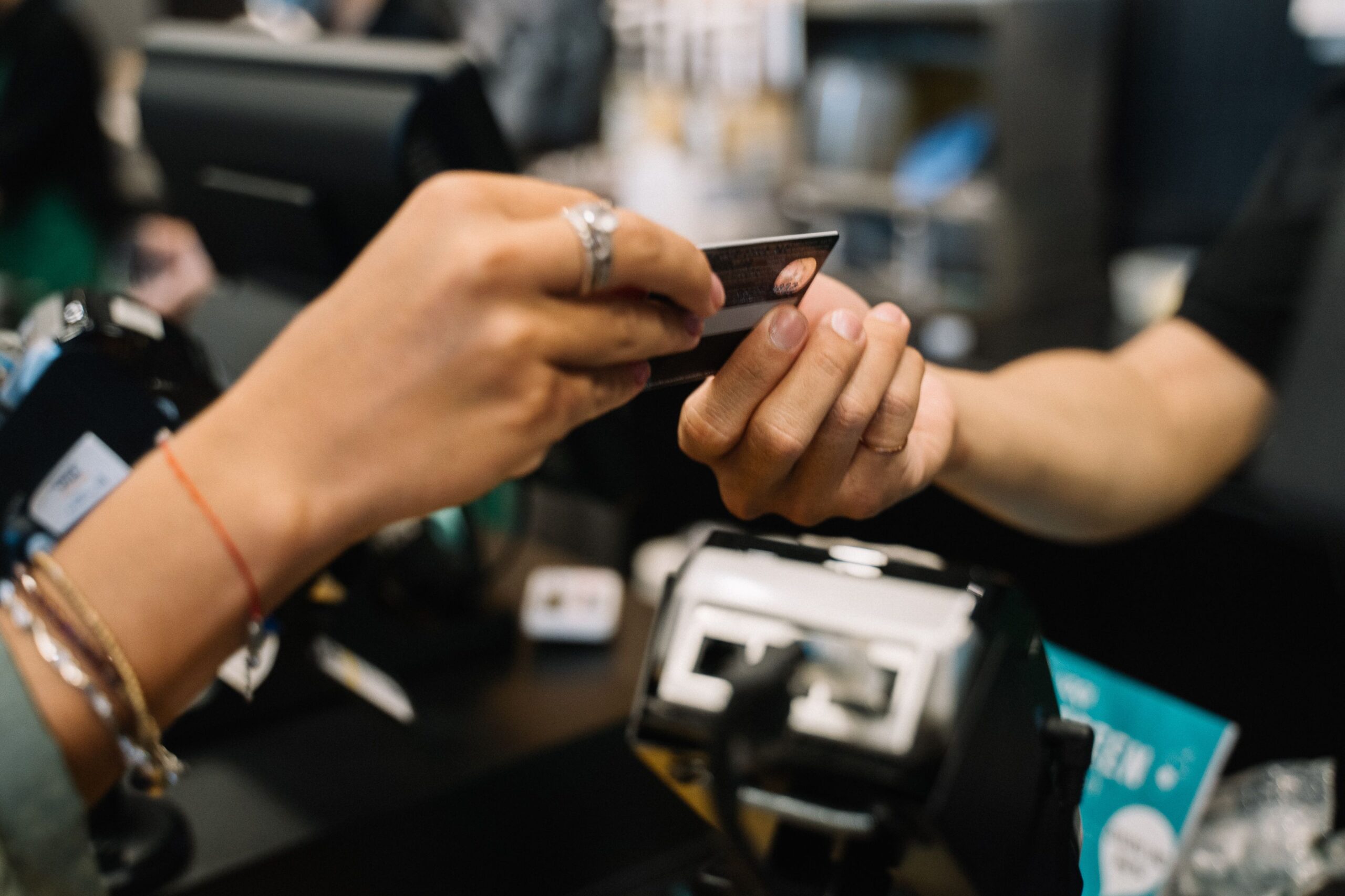 Credit card and laptop